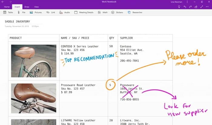 интерфейс onenote